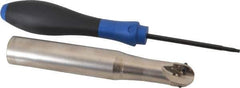 Seco - 5/8" Cut Diam, 0.55" Max Depth of Cut, 3/4" Shank Diam, 4.78" OAL, Indexable Ball Nose End Mill - Straight Shank, R218.20 Toolholder, 218.20-080.R Insert - Eagle Tool & Supply