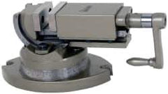 Gibraltar - 6" Jaw Width, 6" Jaw Opening Capacity, 2-Way Angle Swivel Machine Vise - Manual Operation, 1 Station, 22-1/4" Long x 1-3/4" Deep, Cast Iron - Eagle Tool & Supply