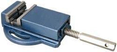 Gibraltar - 4" Jaw Opening Capacity x 1-1/4" Throat Depth, Horizontal Drill Press Vise - 4" Wide x 1-3/8" High Jaw, Stationary Base, Standard Speed, 13-1/2" OAL x 2-5/8" Overall Height, Cast Iron - Eagle Tool & Supply