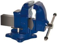 Gibraltar - 5" Jaw Width x 7-1/2" Jaw Opening Capacity, 6" Throat Depth, Bench & Pipe Combination Vise - 1/8 to 4-1/2" Pipe Capacity, Swivel Base, Bolt Down Attachment, Ductile Iron - Eagle Tool & Supply