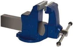 Gibraltar - 6" Jaw Width, 10" Opening Capacity, 6-1/4" Throat Depth, Ductile Iron Stationary Bench Vise - Bolt Down Base Attachment - Eagle Tool & Supply
