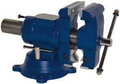 Gibraltar - 5" Jaw Width x 5" Jaw Opening Capacity, 4" Throat Depth, Bench & Pipe Combination Vise - 1/8 to 3-1/2" Pipe Capacity, Swivel Base, Bolt Down Attachment, Ductile Iron - Eagle Tool & Supply