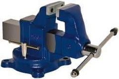 Gibraltar - 3" Jaw Width, 4" Opening Capacity, 3" Throat Depth, Ductile Iron Swivel Bench Vise - Bolt Down Base Attachment - Eagle Tool & Supply