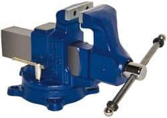 Gibraltar - 4" Jaw Width, 6-1/2" Opening Capacity, 4" Throat Depth, Ductile Iron Swivel Bench Vise - Bolt Down Base Attachment - Eagle Tool & Supply