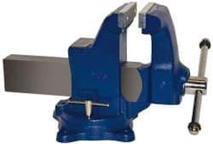 Gibraltar - 6" Jaw Width, 10" Opening Capacity, 6-1/4" Throat Depth, Ductile Iron Swivel Bench Vise - Bolt Down Base Attachment - Eagle Tool & Supply