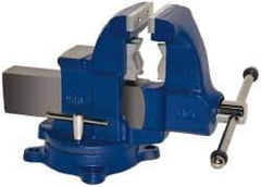 Gibraltar - 4-1/2" Jaw Width x 6" Jaw Opening Capacity, 5-1/2" Throat Depth, Bench & Pipe Combination Vise - 1/8 to 3-1/2" Pipe Capacity, Swivel Base, Bolt Down Attachment, Ductile Iron - Eagle Tool & Supply