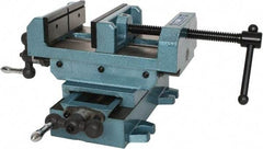 Wilton - 6" Jaw Opening Capacity x 2" Throat Depth, Horizontal Drill Press Vise - 6" Wide x 2" High Jaw, Cross Slide Base, Standard Speed, 9-1/2" OAL x 7-1/4" Overall Height, Cast Iron - Eagle Tool & Supply