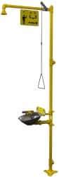 Bradley - 1-1/4" Inlet, 26 GPM shower Flow, Drench shower, Eye & Face Wash Station - Bowl, Triangular Pull Rod & Push Flag Activated, Galvanized Steel Pipe, Plastic Shower Head, 3 GPM Bowl Flow, Corrosion Resistant, Top or Mid Supply - Eagle Tool & Supply