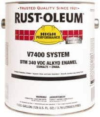 Rust-Oleum - 1 Gal Machine Tool Gray Gloss Finish Alkyd Enamel Paint - 230 to 425 Sq Ft per Gal, Interior/Exterior, Direct to Metal, <340 gL VOC Compliance - Eagle Tool & Supply