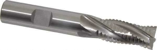 OSG - 1/2" Diam, 1-1/4" LOC, 4 Flute Cobalt Roughing & Finishing Square End Mill - Uncoated, 3-1/4" OAL, 1/2" Shank Diam, Weldon Shank, 30° Helix, Centercutting - Eagle Tool & Supply