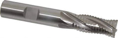 OSG - 1/2" Diam, 1-1/4" LOC, 4 Flute Cobalt Roughing & Finishing Square End Mill - Uncoated, 3-1/4" OAL, 1/2" Shank Diam, Weldon Shank, 30° Helix, Centercutting - Eagle Tool & Supply
