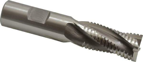 OSG - 3/4" Diam, 1-5/8" LOC, 4 Flute Cobalt Roughing & Finishing Square End Mill - Uncoated, 3-7/8" OAL, 3/4" Shank Diam, Weldon Shank, 30° Helix, Centercutting - Eagle Tool & Supply