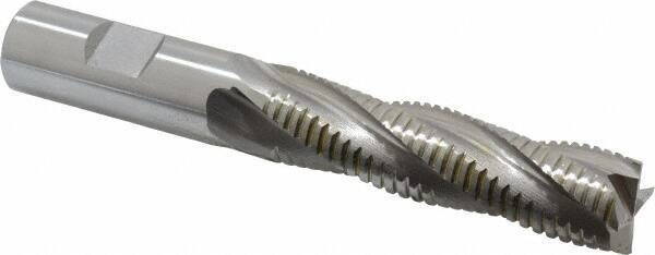 OSG - 3/4" Diam, 3" LOC, 4 Flute Cobalt Roughing & Finishing Square End Mill - Uncoated, 5-1/4" OAL, 3/4" Shank Diam, Weldon Shank, 30° Helix, Centercutting - Eagle Tool & Supply
