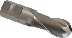 OSG - 1-1/4" Diam, 2-1/2" LOC, 2 Flute Cobalt Ball End Mill - Uncoated, Single End, 5" OAL, 1-1/4" Shank Diam, Spiral Flute - Eagle Tool & Supply