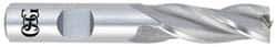 OSG - 1-1/8", 2" LOC, 1" Shank Diam, 4-1/2" OAL, 3 Flute, Cobalt Square End Mill - Single End, Uncoated, Spiral Flute, 30° Helix, Centercutting, Right Hand Cut, Right Hand Flute, Series 531 - Eagle Tool & Supply