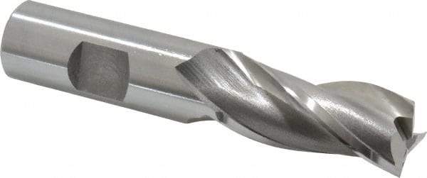 OSG - 3/4", 1-5/8" LOC, 3/4" Shank Diam, 3-7/8" OAL, 3 Flute, Cobalt Square End Mill - Single End, Uncoated, Spiral Flute, 30° Helix, Centercutting, Right Hand Cut, Right Hand Flute, Series 531 - Eagle Tool & Supply