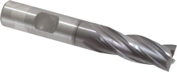 OSG - 1/2", 1-1/4" LOC, 1/2" Shank Diam, 3-1/4" OAL, 4 Flute, Cobalt Square End Mill - Single End, TiCN Finish, 30° Helix, Centercutting, Right Hand Cut, Series 541 - Eagle Tool & Supply