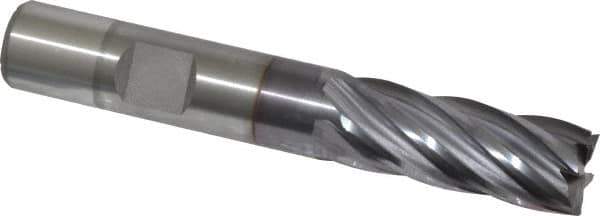 OSG - 1/2", 1-1/4" LOC, 1/2" Shank Diam, 3-1/4" OAL, 6 Flute, Cobalt Square End Mill - Single End, TiCN Finish, 30° Helix, Centercutting, Right Hand Cut, Series 541 - Eagle Tool & Supply
