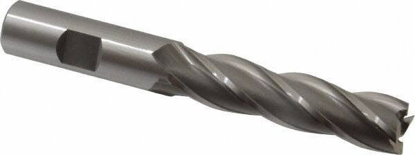 OSG - 5/8", 2-1/2" LOC, 5/8" Shank Diam, 4-5/8" OAL, 4 Flute, Cobalt Square End Mill - Single End, Uncoated, Spiral Flute, 30° Helix, Right Hand Cut, Right Hand Flute, Series 545 - Eagle Tool & Supply