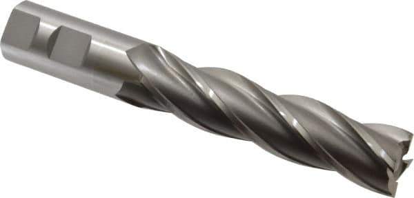 OSG - 1", 4" LOC, 1" Shank Diam, 6-1/2" OAL, 4 Flute, Cobalt Square End Mill - Single End, Uncoated, Spiral Flute, 30° Helix, Right Hand Cut, Right Hand Flute, Series 545 - Eagle Tool & Supply