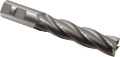OSG - 1", 4" LOC, 1" Shank Diam, 6-1/2" OAL, 4 Flute, Cobalt Square End Mill - Single End, Uncoated, Spiral Flute, 30° Helix, Right Hand Cut, Right Hand Flute, Series 545 - Eagle Tool & Supply