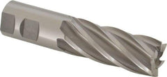 OSG - 1-1/4", 3" LOC, 1-1/4" Shank Diam, 5-1/2" OAL, 6 Flute, Cobalt Square End Mill - Single End, Uncoated, Spiral Flute, 30° Helix, Right Hand Cut, Right Hand Flute, Series 547 - Eagle Tool & Supply