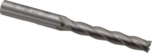 OSG - 5/16", 2" LOC, 3/8" Shank Diam, 3-3/4" OAL, 4 Flute, Cobalt Square End Mill - Single End, Uncoated, Spiral Flute, 30° Helix, Right Hand Cut, Right Hand Flute, Series 557 - Eagle Tool & Supply