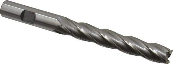 OSG - 1/2", 3" LOC, 1/2" Shank Diam, 5" OAL, 4 Flute, Cobalt Square End Mill - Single End, Uncoated, Spiral Flute, 30° Helix, Right Hand Cut, Right Hand Flute, Series 557 - Eagle Tool & Supply