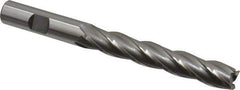 OSG - 1/2", 3" LOC, 1/2" Shank Diam, 5" OAL, 4 Flute, Cobalt Square End Mill - Single End, Uncoated, Spiral Flute, 30° Helix, Right Hand Cut, Right Hand Flute, Series 557 - Eagle Tool & Supply