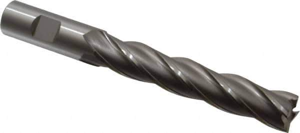 OSG - 3/4", 4" LOC, 3/4" Shank Diam, 6-1/4" OAL, 4 Flute, Cobalt Square End Mill - Single End, Uncoated, Spiral Flute, 30° Helix, Right Hand Cut, Right Hand Flute, Series 557 - Eagle Tool & Supply
