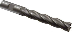 OSG - 3/4", 4" LOC, 3/4" Shank Diam, 6-1/4" OAL, 4 Flute, Cobalt Square End Mill - Single End, Uncoated, Spiral Flute, 30° Helix, Right Hand Cut, Right Hand Flute, Series 557 - Eagle Tool & Supply