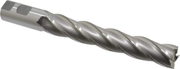 OSG - 1", 6" LOC, 1" Shank Diam, 8-1/2" OAL, 4 Flute, Cobalt Square End Mill - Single End, Uncoated, Spiral Flute, 30° Helix, Right Hand Cut, Right Hand Flute, Series 557 - Eagle Tool & Supply