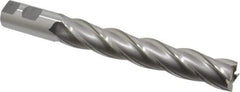 OSG - 1", 6" LOC, 1" Shank Diam, 8-1/2" OAL, 4 Flute, Cobalt Square End Mill - Single End, Uncoated, Spiral Flute, 30° Helix, Right Hand Cut, Right Hand Flute, Series 557 - Eagle Tool & Supply