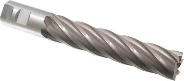 OSG - 1-1/4", 6" LOC, 1-1/4" Shank Diam, 8-1/2" OAL, 6 Flute, Cobalt Square End Mill - Single End, Uncoated, Spiral Flute, 30° Helix, Right Hand Cut, Right Hand Flute, Series 557 - Eagle Tool & Supply