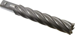 OSG - 1-1/2", 8" LOC, 1-1/4" Shank Diam, 10-1/2" OAL, 6 Flute, Cobalt Square End Mill - Single End, Uncoated, Spiral Flute, 30° Helix, Right Hand Cut, Right Hand Flute, Series 557 - Eagle Tool & Supply