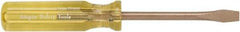 Ampco - 195mm OAL Standard Slotted Screwdriver - 100mm Blade Length, Round Shank, Acetate Handle - Eagle Tool & Supply