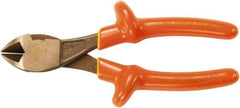 Ampco - 7-1/4" OAL, 10 AWG Capacity, Standard Diagonal Cutter - Diagonal Head, Aluminum Bronze Handle - Eagle Tool & Supply