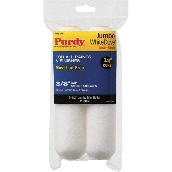 Purdy - 3/8" Nap, 6-1/2" Wide Paint Mini Roller Covers - Semi-Smooth Texture, Woven Dralon Fabric - Eagle Tool & Supply