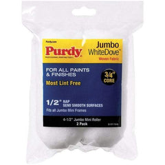 Purdy - 1/2" Nap, 4-1/2" Wide Paint Mini Roller Covers - Medium Texture, Woven Dralon Fabric - Eagle Tool & Supply