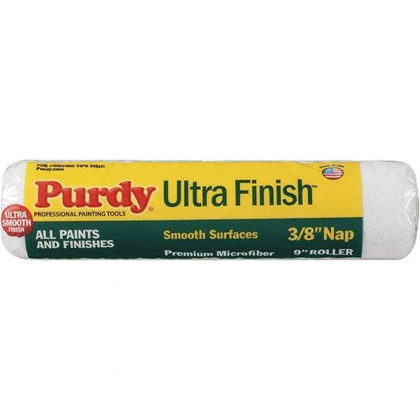 Purdy - 3/8" Nap, 9" Wide Paint General Purpose Roller Cover - Semi-Smooth Texture, Microfiber - Eagle Tool & Supply