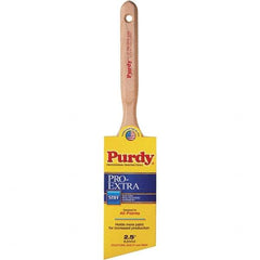 Purdy - 2-1/2" Angled Nylon/Polyester General Purpose Paint Brush - 3-3/16" Bristle Length, 7-1/4" Wood Fluted Handle - Eagle Tool & Supply