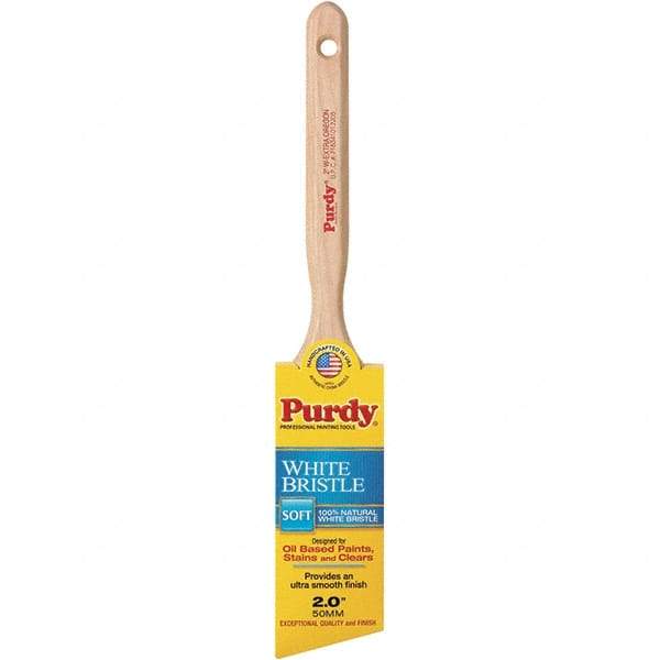Purdy - 2" Angled Hog General Purpose Paint Brush - 2-5/8" Bristle Length, 7-1/4" Wood Fluted Handle - Eagle Tool & Supply