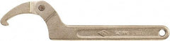 Ampco - 1-1/4" to 3" Capacity, Aluminum Bronze Finish, Adjustable Pin Spanner Wrench - 8" OAL - Eagle Tool & Supply