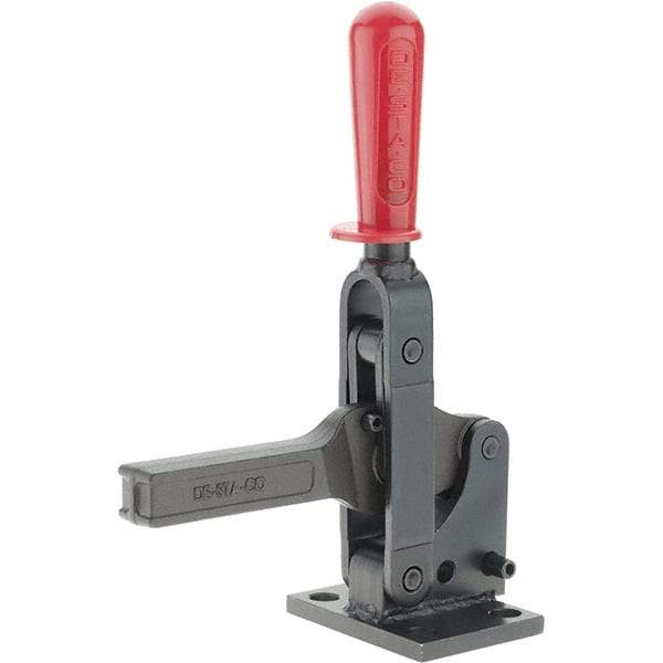 De-Sta-Co - 2,749 Lb Holding Capacity, Vertical Handle, Manual Hold Down Toggle Clamp - 74° Handle Movement, 147° Bar Opening, Solid Bar, Flanged Base, Oxide Finish, Forged Alloy Steel - Eagle Tool & Supply