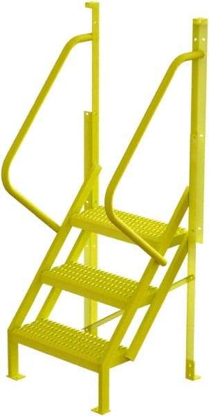 TRI-ARC - 72" 3 Step Configurable Crossover Ladder - 50° Incline, 1,000 Lb Capacity, 30" Platform Height, 30" Base Width x 27" Base Depth, Serrated - Eagle Tool & Supply