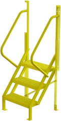 TRI-ARC - 72" 3 Step Configurable Crossover Ladder - 50° Incline, 1,000 Lb Capacity, 30" Platform Height, 30" Base Width x 27" Base Depth, Serrated - Eagle Tool & Supply