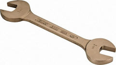 Ampco - 1-1/4" x 1-7/16" Nonsparking Open End Wrench - 14-3/8" OAL, Double End, Plain Finish, 15° Head Angle - Eagle Tool & Supply