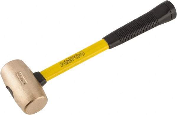 Ampco - 4 Lb Head Mallet - 15" OAL, 15" Long Fiberglass Handle with Grip - Eagle Tool & Supply