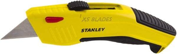 Stanley - Retractable Utility Knife - 1/2" Bi-Metal Blade, Black & Yellow Cast Metal Handle, 1 Blade Included - Eagle Tool & Supply