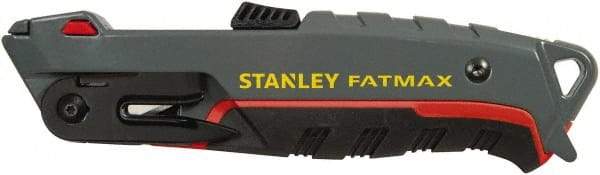 Stanley - Retractable Utility Knife - 1/2" Bi-Metal Blade, Gray Bi-Material Handle, 6 Blades Included - Eagle Tool & Supply